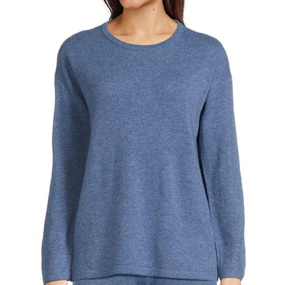 100% Cashmere Van Winkle& co Cozy Blue Knit Sweater new with tag